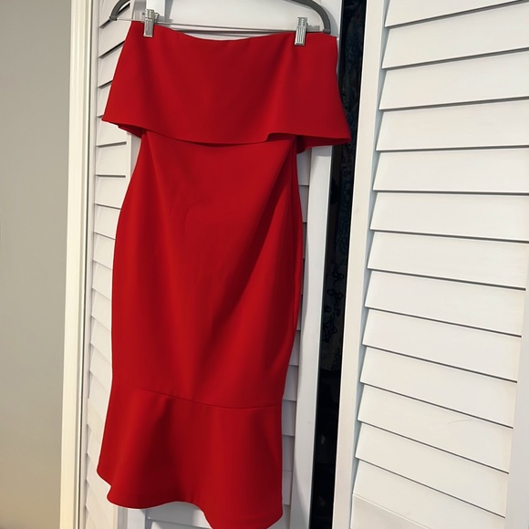 Likely “Conrad” red strapless midi size 4 - Picture 2 of 5